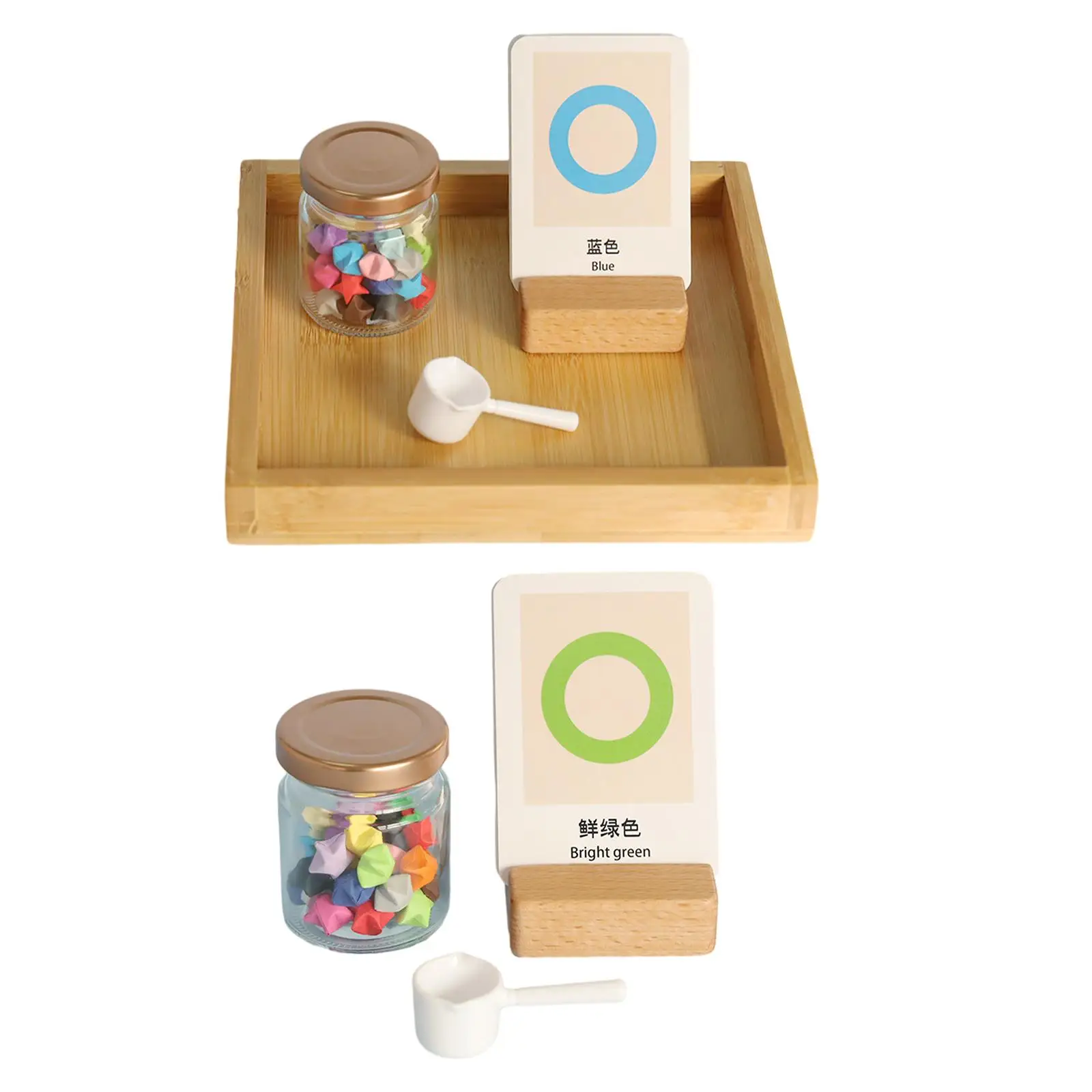 

Color Recoginition Toys Montessori Wooden Toys Sorting Busy Board Jar of Stars for Boys Girls Kid Age 3 4 5 6 7 Holiday Gifts