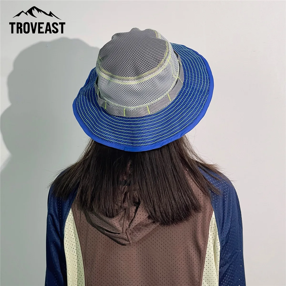 Summer Sports Breathable Mesh Color Blocking Fisherman's Hat Beach Hiking Mountaineering Hat Outdoor Sun Protection Camping