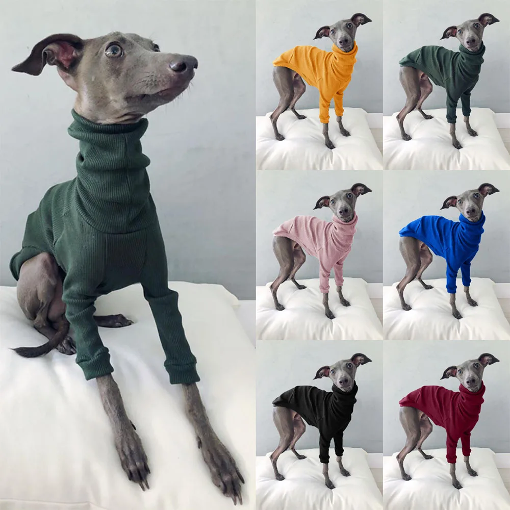 

Dog Clothes Spring Autumn High Collar Two-legged Pet Clothes Greyhound Whippet Turtleneck Pajamas Warm Coat S-5XL Dog Supplies