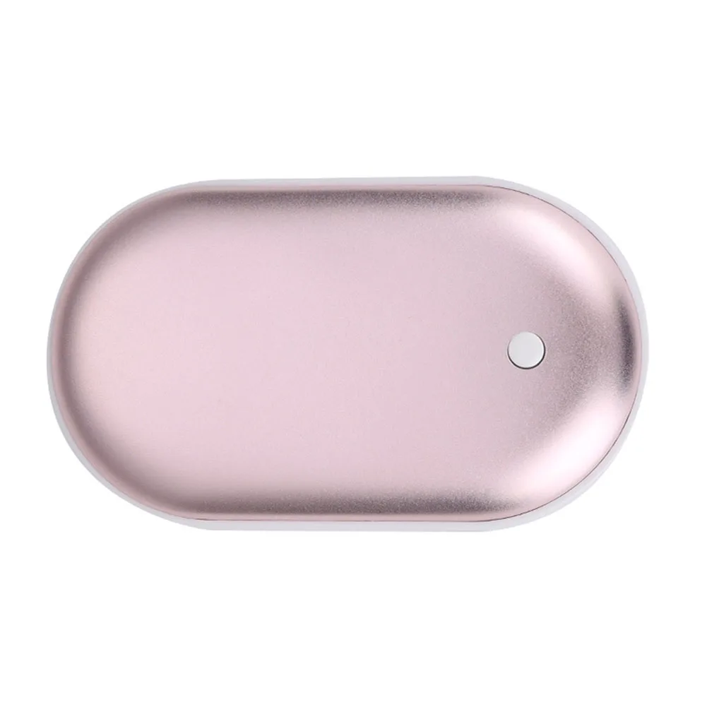 2-in-1 Hand Warmers USB Rechargeable 5000mAh Power Bank Mini Handwarmer 3 Levels Double Side Heating Winter Gift for Men/Women