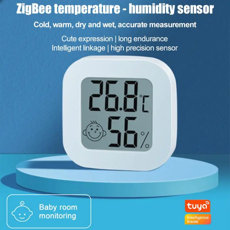 

Tuya Zigbee Smart Temperature Humidity Sensor LCD Digital Thermometer Hygrometer Remote Real-time Monitoring For Alexa Google