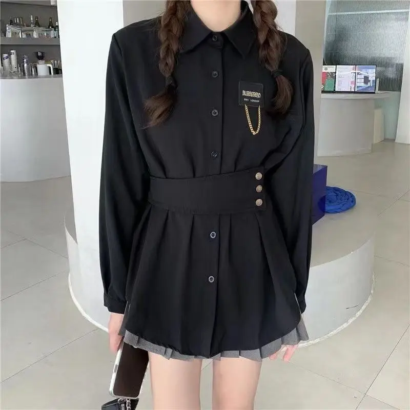 2023 Spring Autumn New Versatile Fashion Slim High-rise Solid Wild Office Lady Polo-neck Long Sleeve Shirt Long Sleeve T-shirts