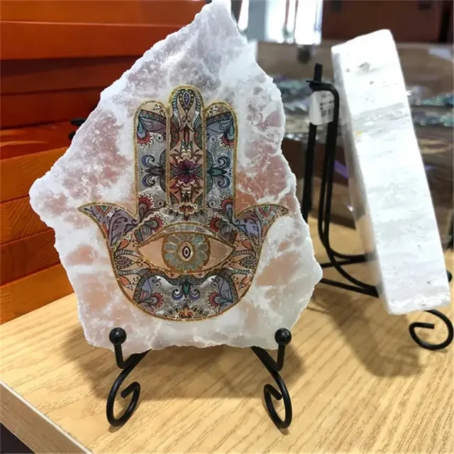 Natural Crystal Selenite Slice Fatima Selenite Slab White Gypsum Charging Plate For Cleansing Healing  Meditation Fengshui