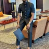 Black Single Breasted Men Suit Two Pieces(Short Jacket+Pants) Outfits Casual Party Prom Wedding Set 2