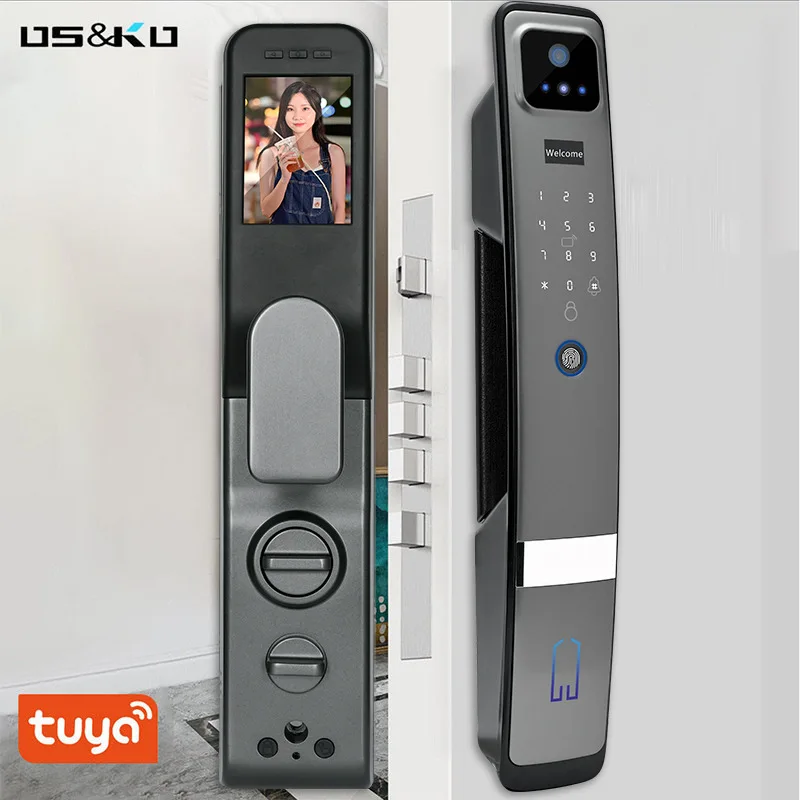 Smart Home Door Lock 3d Cat Eye Face Recognition Security Performance High Bluetooth Wifi Electronic Lock Fingerprint Password L