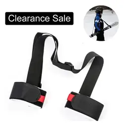 Skiing Pole Shoulder Hand Carrier Lash Handle Adjustable Straps Protecting Hook Loop Black Nylon Ski Handle Strap For Ski Board