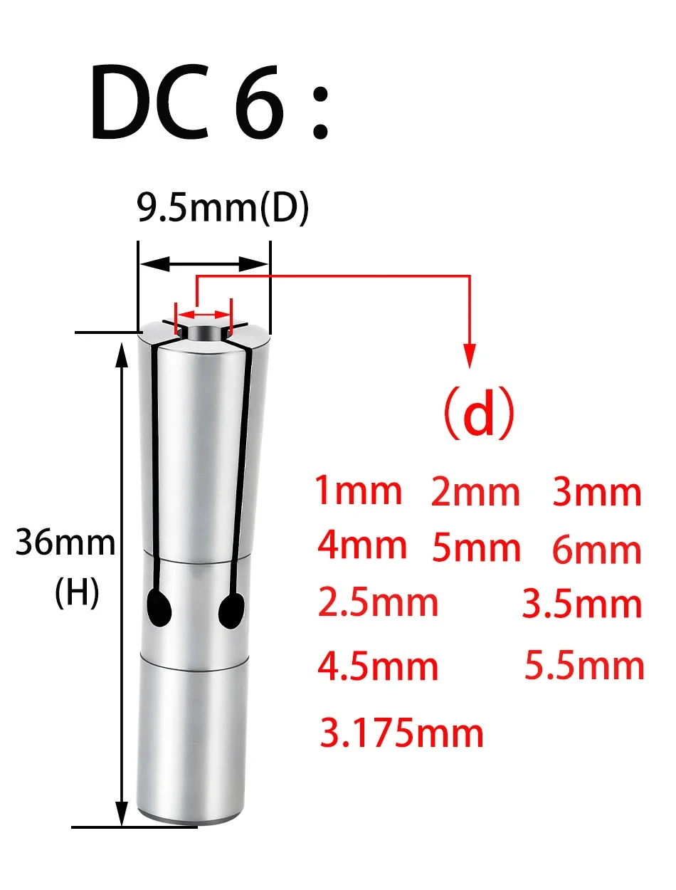 Spring Collet Collet Chuck DC4 DC6 DC8 DC12
