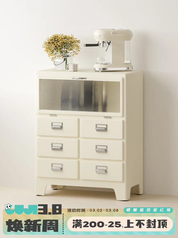 

Classic Design Style Medieval Style Wall Cabinet Multi-drawer Cabinet Restaurant Sideboard Cabinet Glass Solid Wood Cabinet