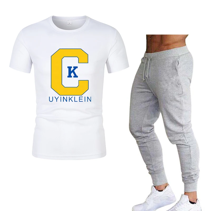 

Мужская спортивная быстросохнущая одежда и спортивные штаны, высококачественный мужской спортивный комплект для отдыха на открытом воздухе и бега, спортивная одежда для тренажерного зала