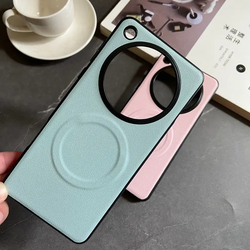 Premium Soft PU Leather Magnetic Wireless Charging Protective Phone Case – Elegant Back Cover