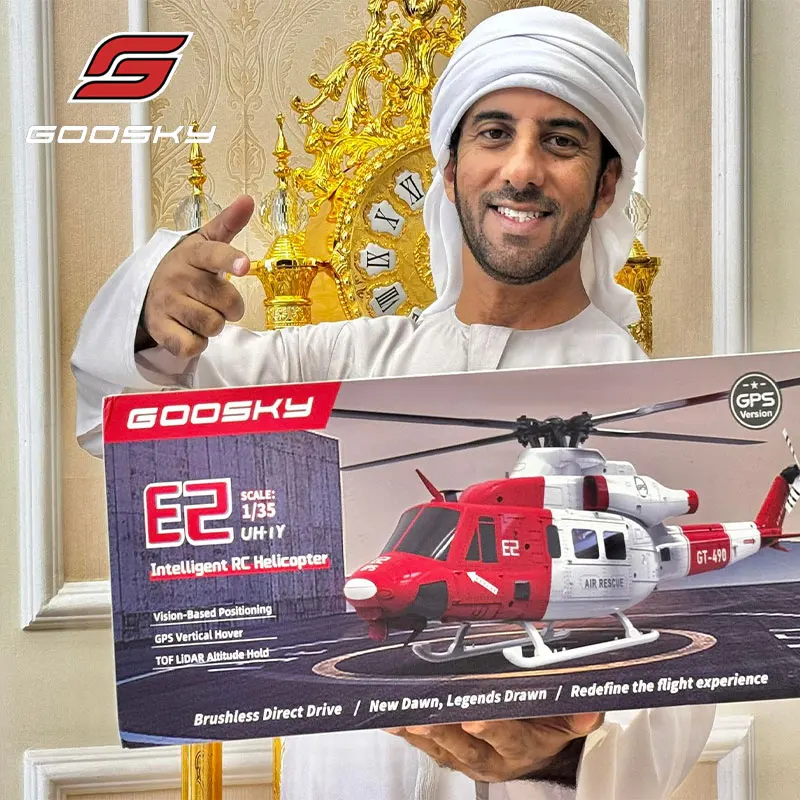 2025년형 구스키 E2 1:35 무선 조종 헬리콥터 GPS 지능형 드론, 실제 UH-1과 유사