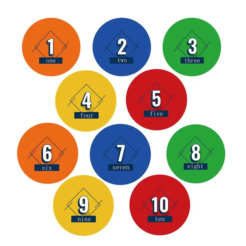 Agility Markers For Football Sports Disc Floor Dots Football Markers 10X Numbered Non-Slip Training Mat Mark Disc