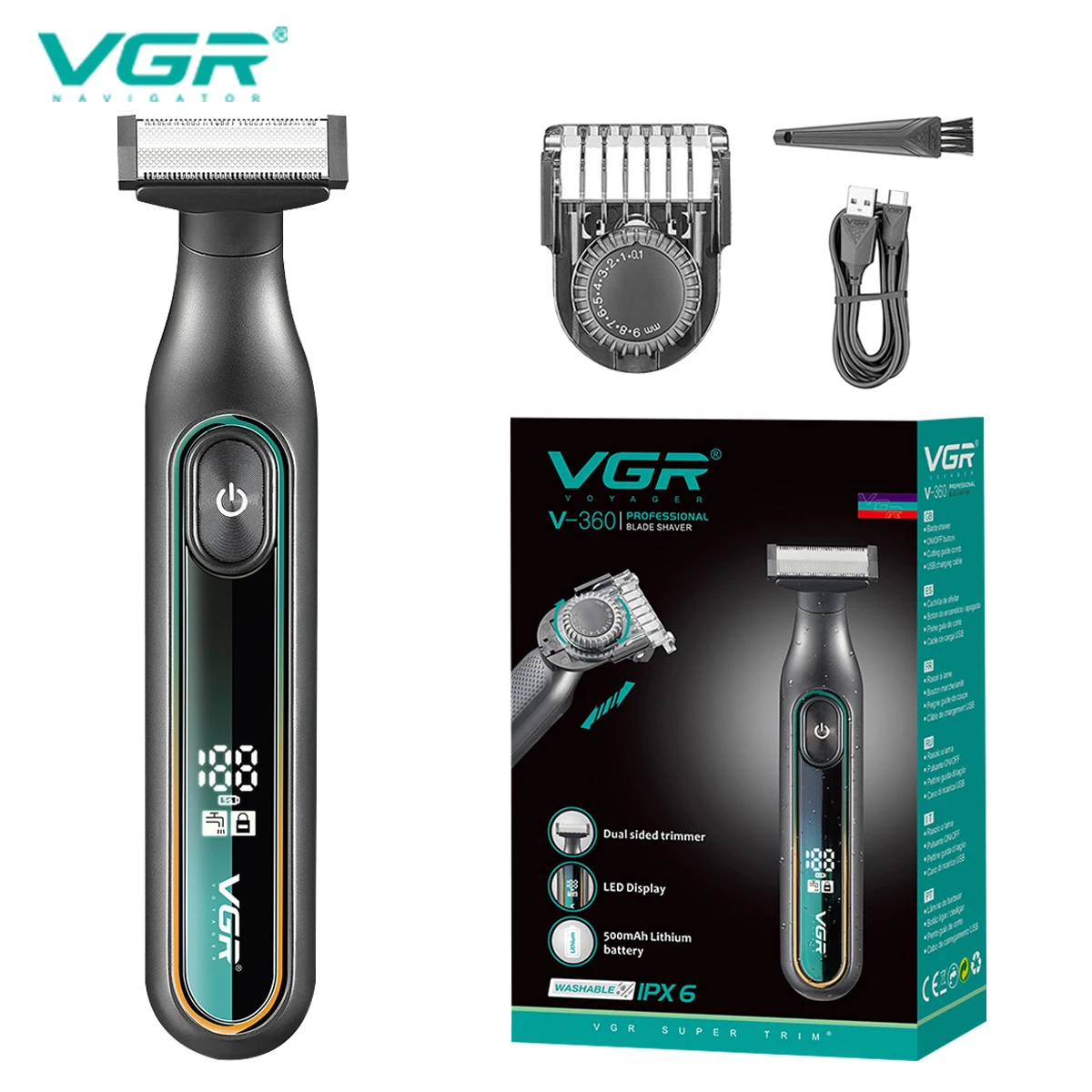ماكينة تشذيب الشعر VGR 360 ماكينة حلاقة اللحية الل...