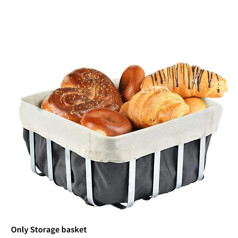 Metal Bread Basket, Bread And Fruit Basket, Basket Brunch, Metal Basket With Removable C Durable Easy To Use