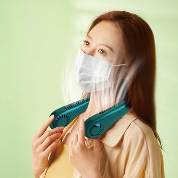 충전식 목 선풍기 휴대용 목 선풍기, 미니 냉각 선풍기, 휴대용 냉각 선풍기, 성인 및 어린이용, 7000mah