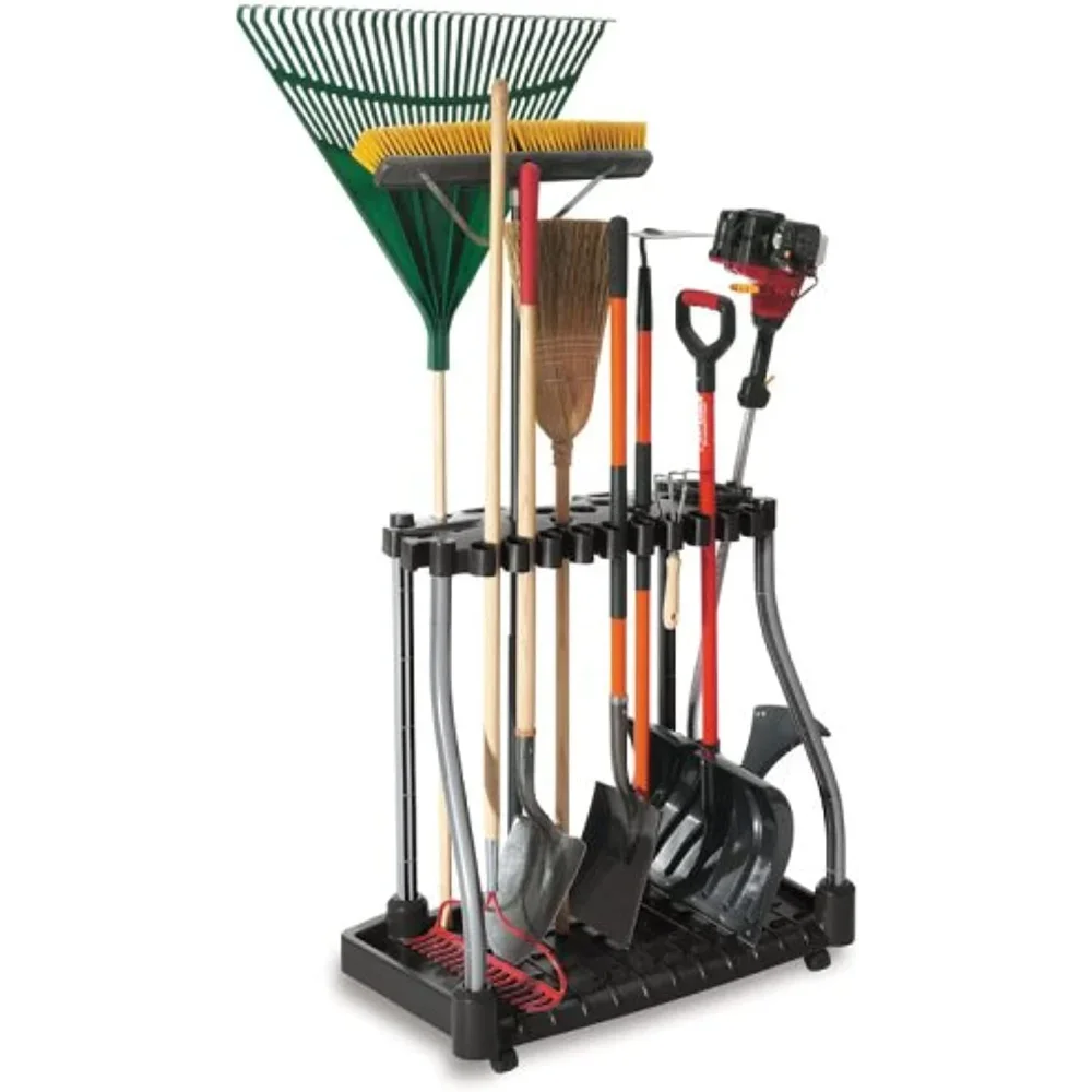

Rubbermaid Garage Tool Tower Rack, Easy to Assemble, Wheeled, Organizes up to 40 Long-Handled Tools/Rakes