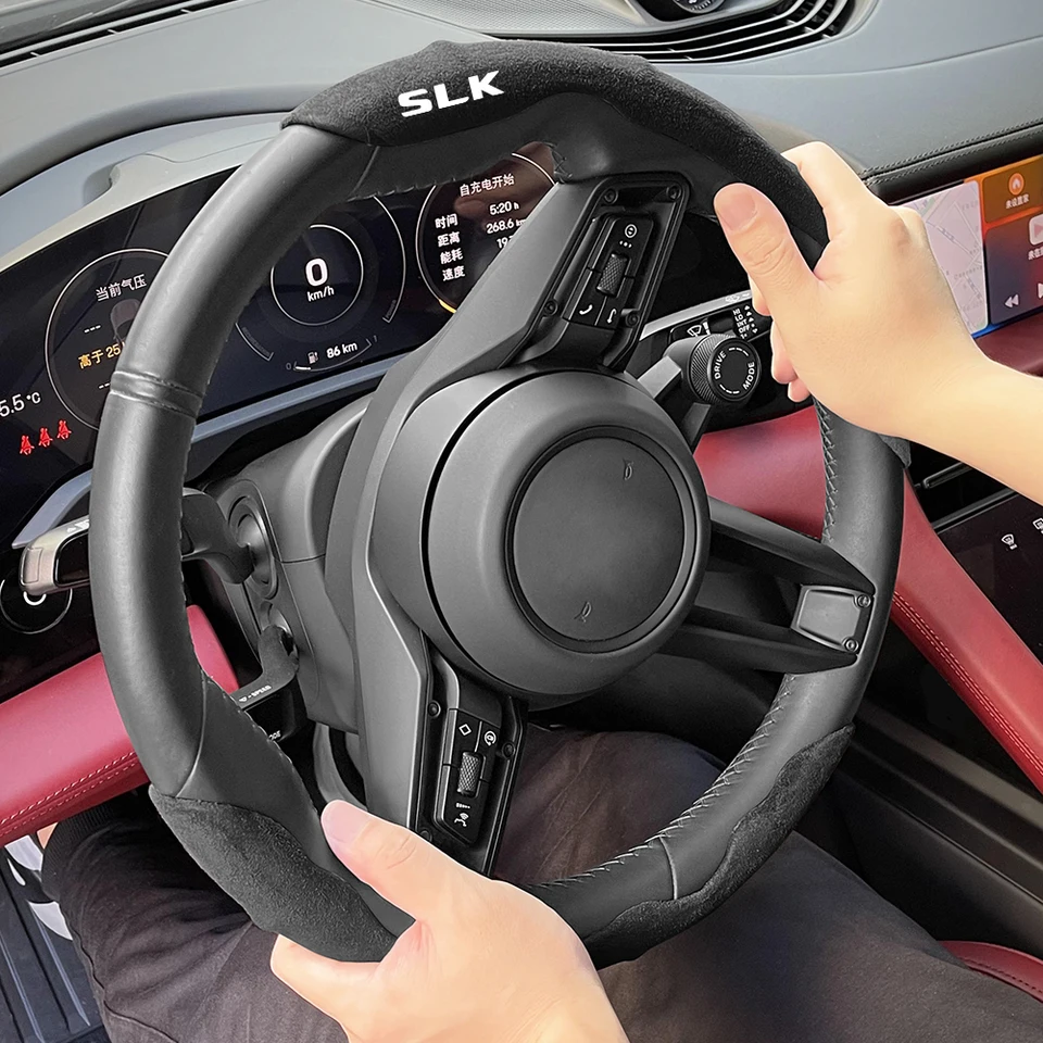 メルセデスベンツ Cクラス W203 C32 AMG 2001-2007 用ステアリングホイールカバーキット – Maxspeeding 車のステアリングホイール保護カバー ラウンドステアリングホイールカバーW204用ヴィト用W203用W124用W210用Slk用R17