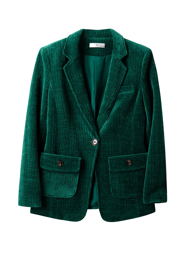 

Purple Coffee Green Stripe Blazer Women Office Ladies Jacket Female Business Work Wear Formal Coat With Pocket