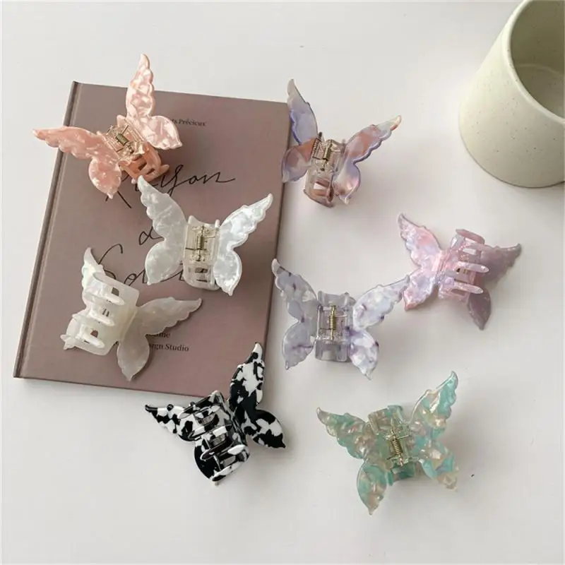 

French Retro Butterfly Hair Clip Back Of The Head Coiled Hair Grasping Acetate Clips Headwear Hair Accessorie New Headwear
