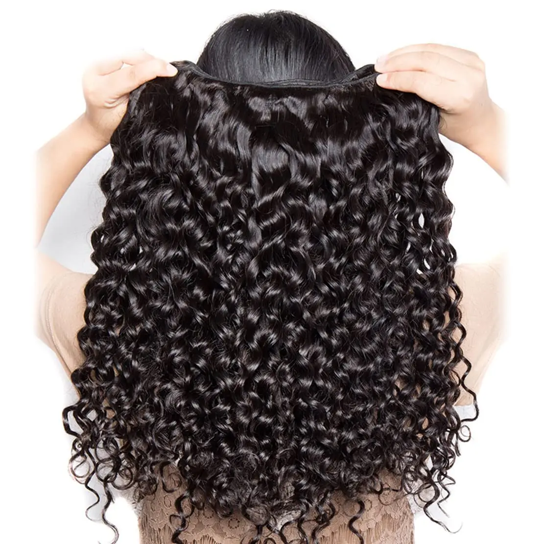 Water Wave Bundles For Women Peruvian Weaving Virgin Human Hair Extensions Wet and Wavy Curly Human Hair Bundles 1/3/4 Pcs