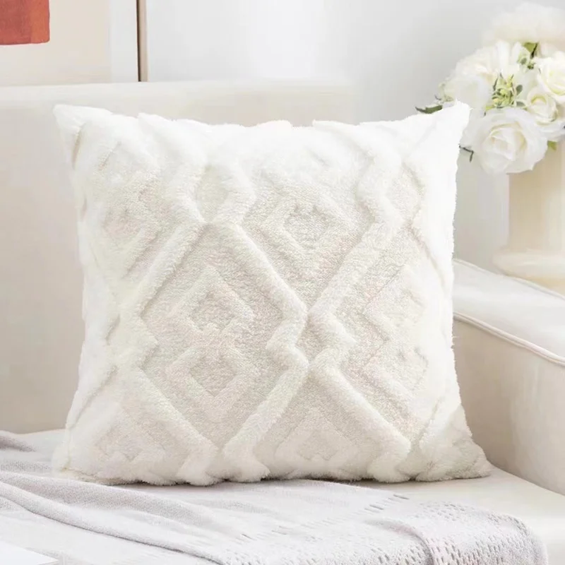 Snowflake Velvet Jacquard Throw Pillow Cover - Elegant Home and Room Decor