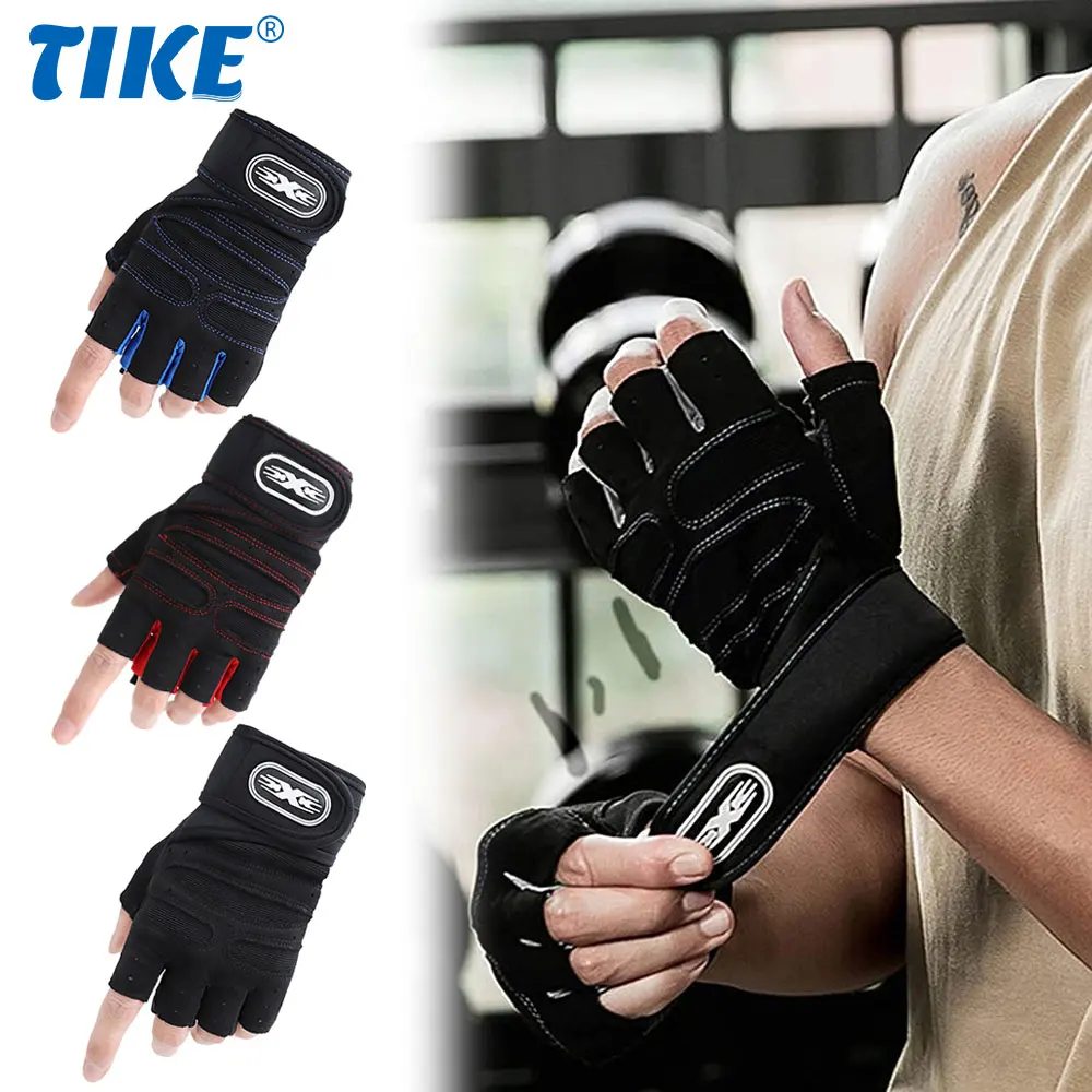 

Sports Gym Fitness Heavyweight Training Gloves Men & Women Body Building Half Finger Non-Slip Gloves Wrist Support Weightlifting