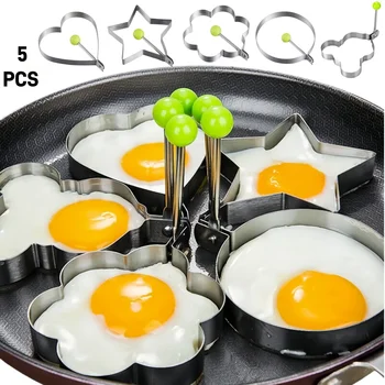 Premium Stainless Steel Heart-Shaped Fried Egg Mold-Ideal Omelette Ring & Must-Have Kitchen Accessory Gadget kitchen accessories