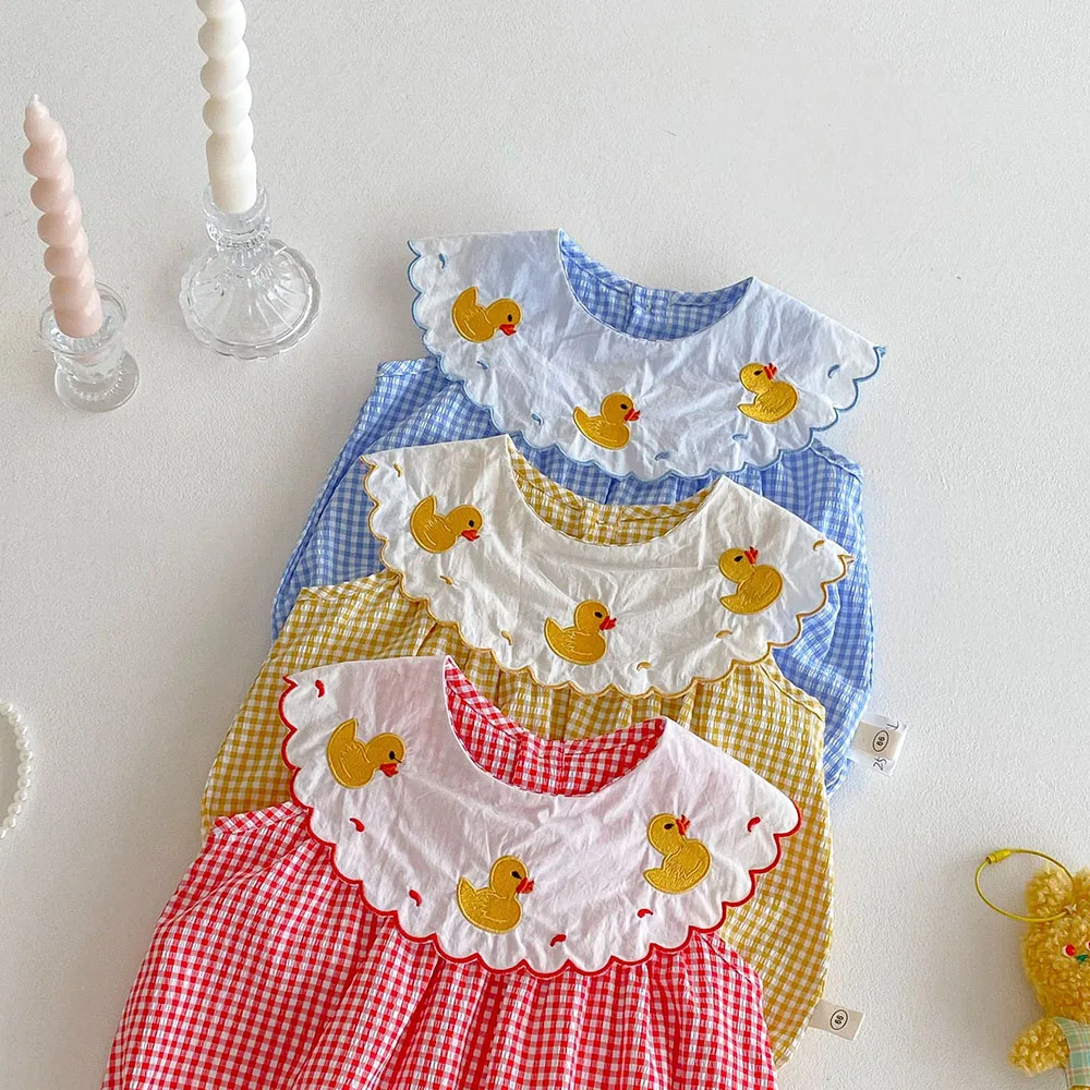 Summer Baby Girls Peter Pan Collar Bodysuit