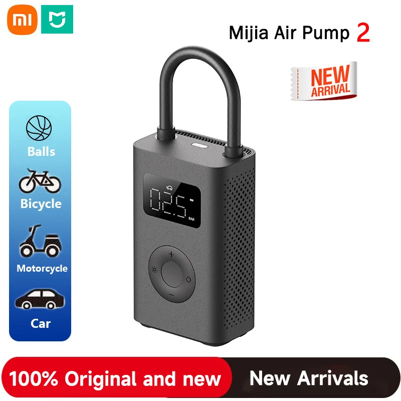 Xiaomi Mijia Air Pump 2 compressore d'aria elettrico portatile sensore di  pneumatici Mi tesoro gonfiabile per moto auto calcio originale - AliExpress