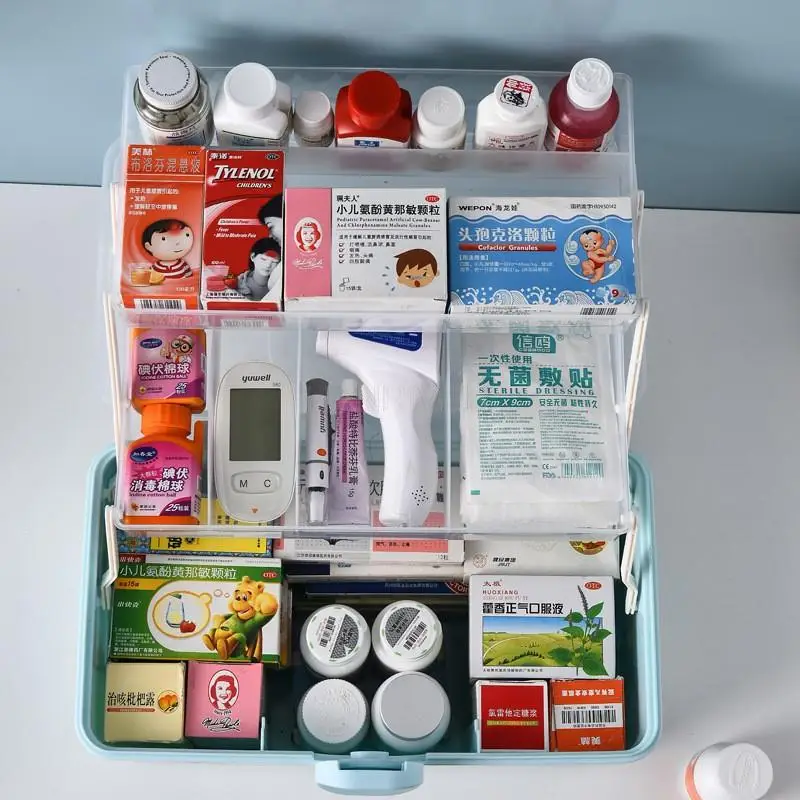 MultiFunctional Plastic Portable First Aid Kit Family Storage Organizer Emergency Kit Container for Medicines Cabinet Pill Box