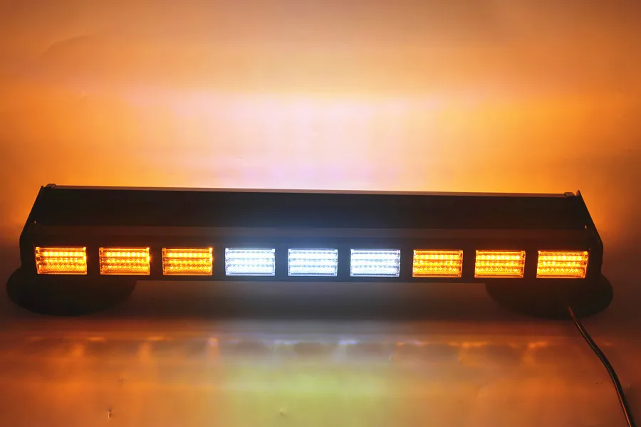 17 Inch LED Strobe Light Bar,26 Flashing Modes High Intensity Emergency Hazard Warning Beacon Light With Magnetic Base For Car T