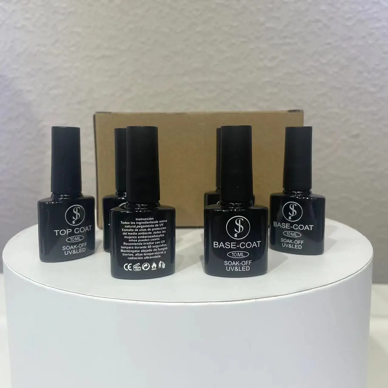10ml mix 12pcs/box top coat base coat each 6pcs with long lasting strengthen bling nail gel top and base coat nail polish 4