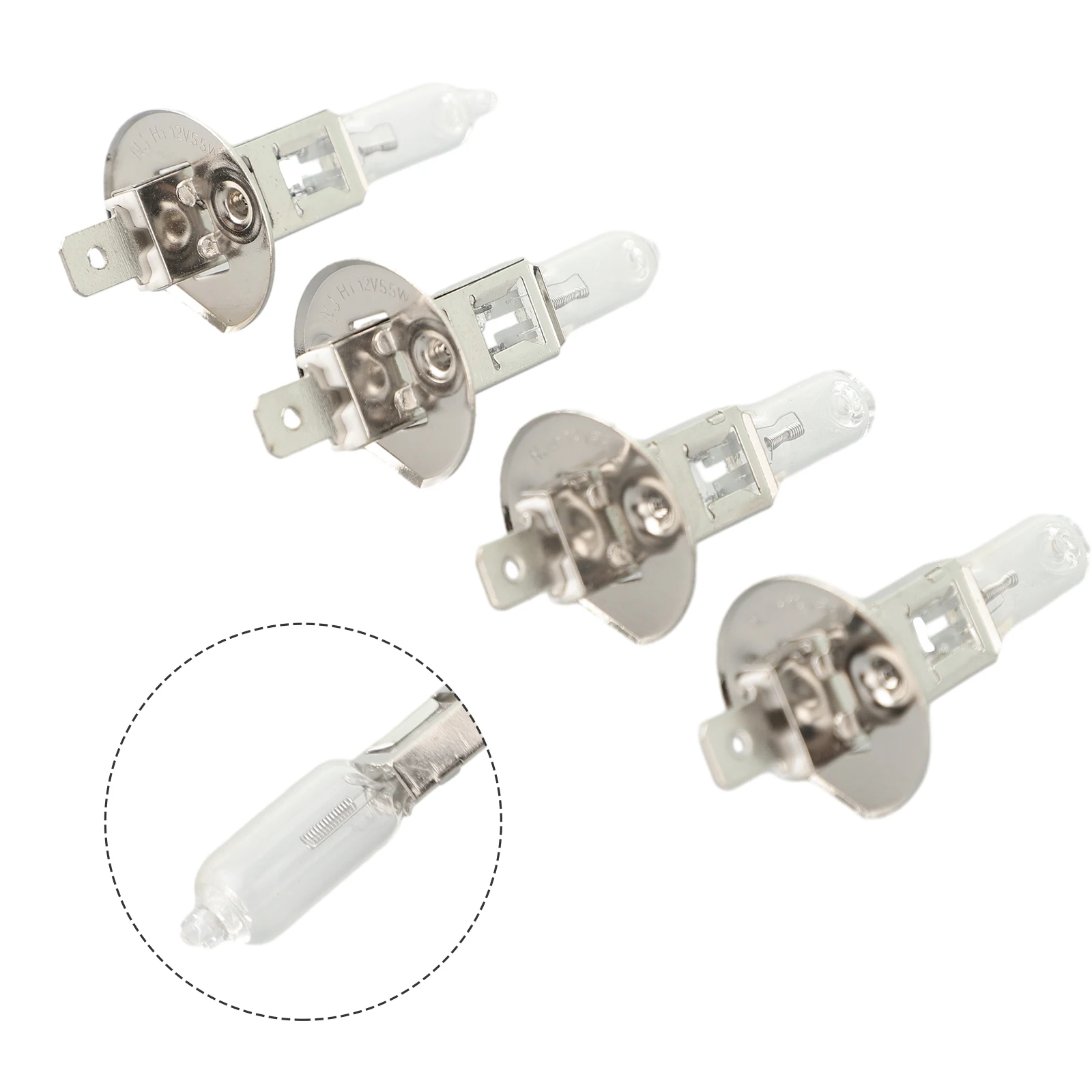 

Halogen Headlight Headlights 12V 6000K Bulb 55W 2000LM 4pcs Aluminum Alloy H1 Universal White Lamp High/Low Beam