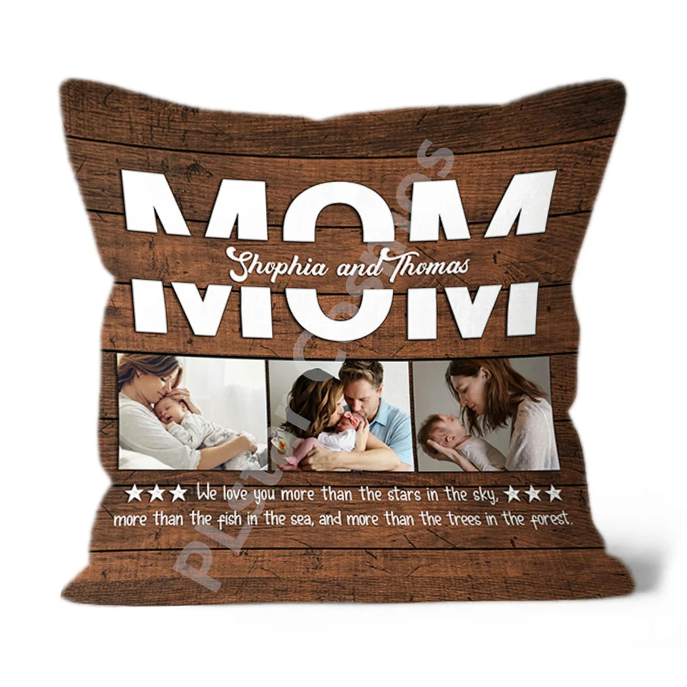 

Mom Pillow Custom Mom Photo We Love You Mom Pillow, Mom Gift for Mother's Day, Gift for Mother Customize images and text