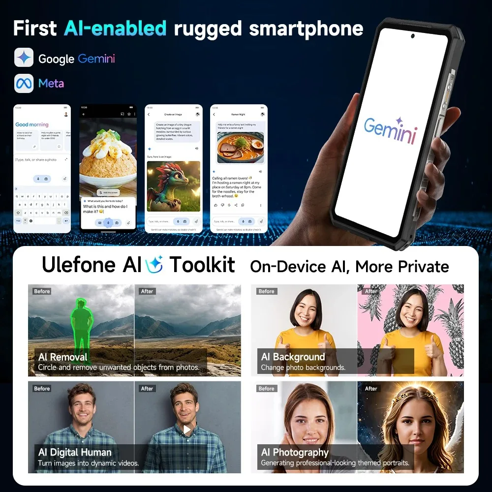 Ulefone Armor 28 Ultra Thermal Imaging 5G AI Rugged Phone 1TB ROM+32GB RAM Smartphone Android AMOLED 6.67" Dimensity 9300+ 120W