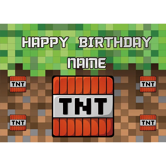 Custom Name Photophone Backdrops Pixel Game Themed Birthday Banner Photo Background Children Baby Boy Party Decor Photocall Lavender