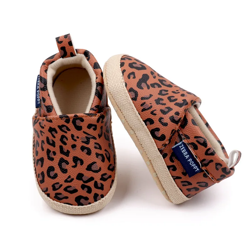 Casual Baby Shoes Soft PU Leather Leopard Fashion Newborn Sneaker Babies Boys Girls Infant Toddler First Walkers 0-18Months 6