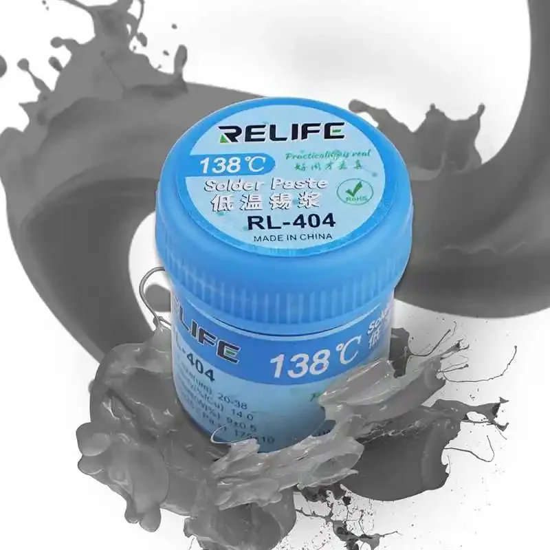 

RELIFE RL-404 Lead-free Low Temperature 138℃ Solder Flux Paste Soldering Tin Cream Welding Fluxes For PCB BGA/SMD Welding Fluxes