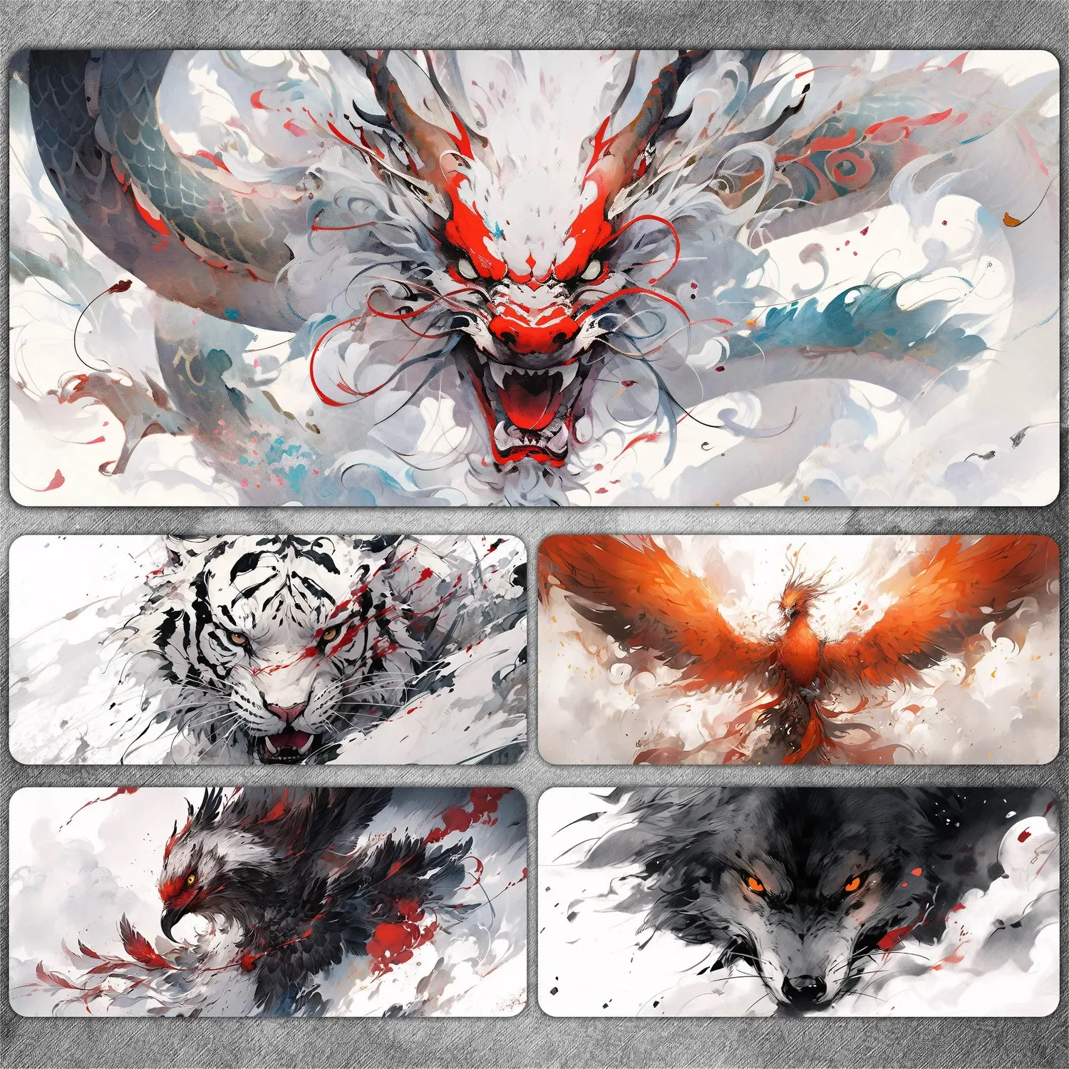 Besta Mítico Computador Gaming Mouse Pad Anime Dragão Mat Desk Borracha Antiderrapante Bordas Costuradas Loong Grande Inferior xl hd