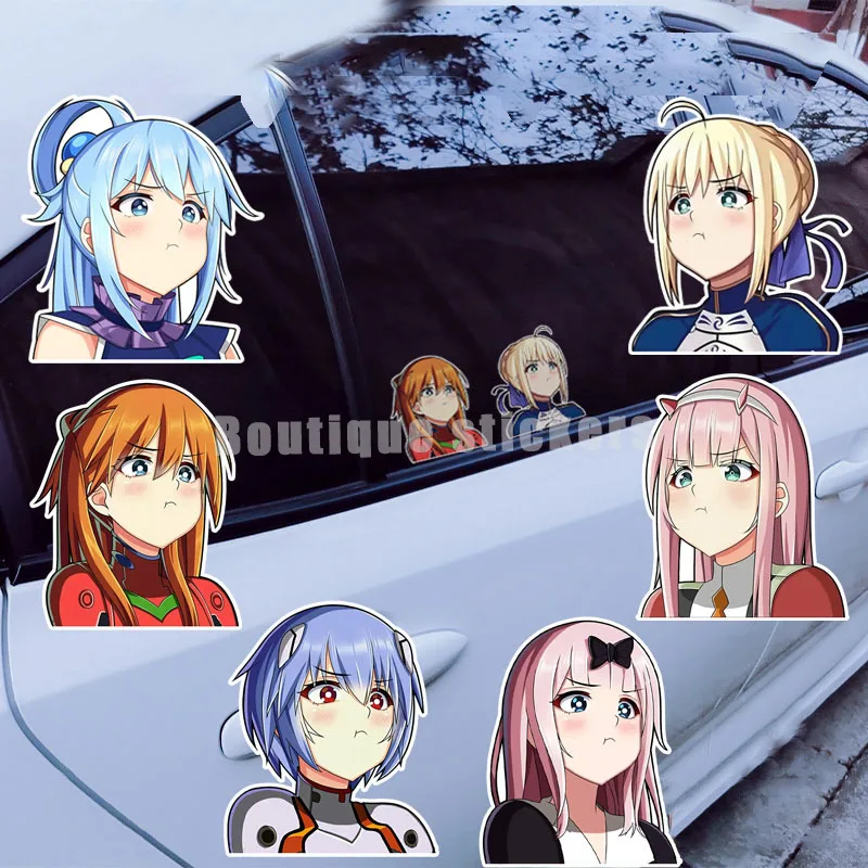 

Car Sticker Scratch Occlusion Goddess of Water Ling Boli 02 Japanese Creative Sticker Electric Car Sticker Motorcycle Car Body