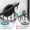 TAILI Strong Suction Cup Sponge Holder Black Dish Sponge Caddy Inside Sink Removable, Rustproof Aluminum for Sponges, Brushes 3