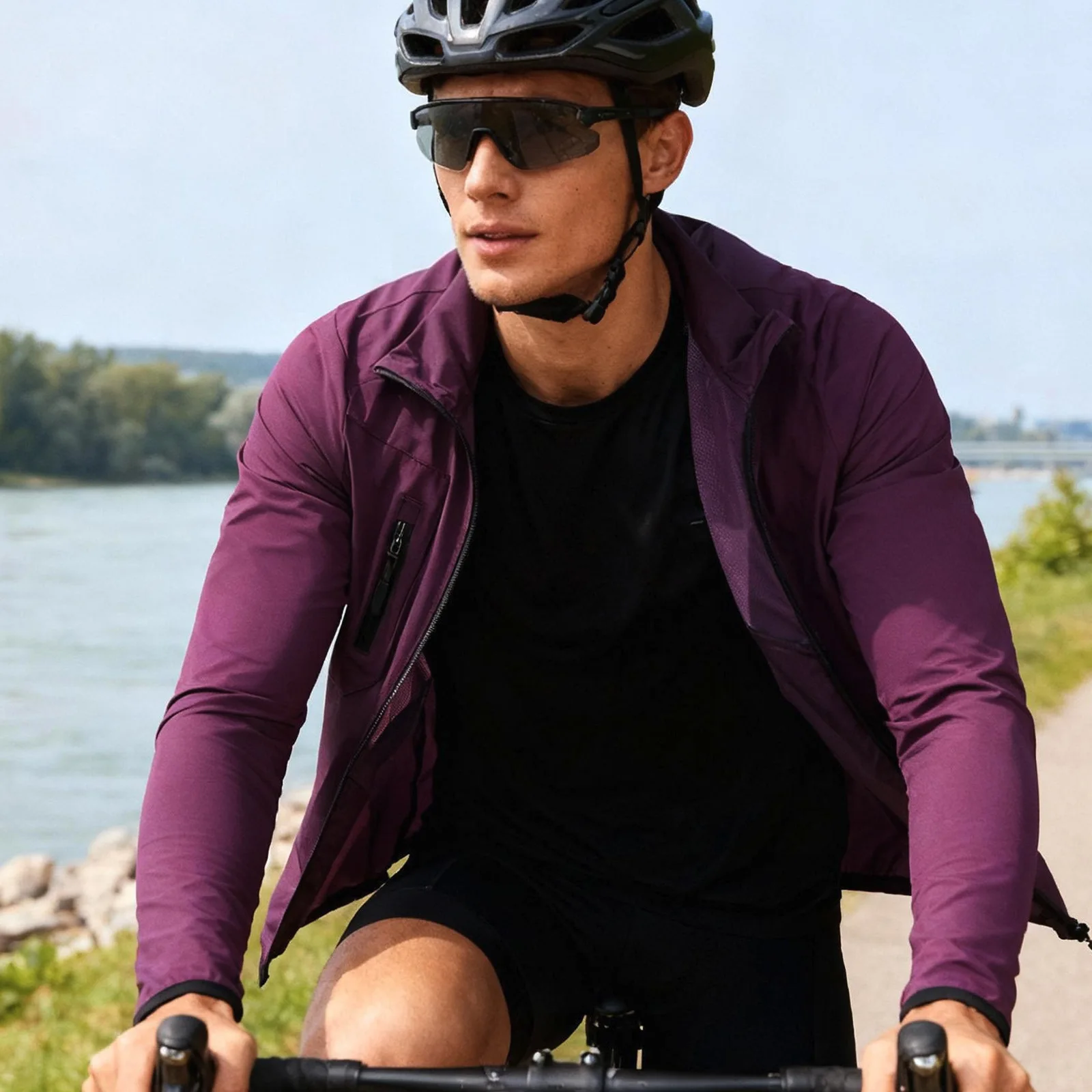 WOSAWE 가을 방풍 사이클링 재킷 로드 MTB 자전거 윈드 재킷 스트레치 원단 바이킹 조끼 봄 야외 사이클링 의류