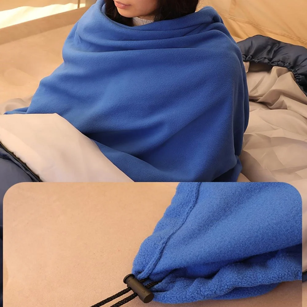 야외 플리스 침낭, 초경량 봉투형, 따뜻한 캠핑 텐트, 침낭 싱글 라이너