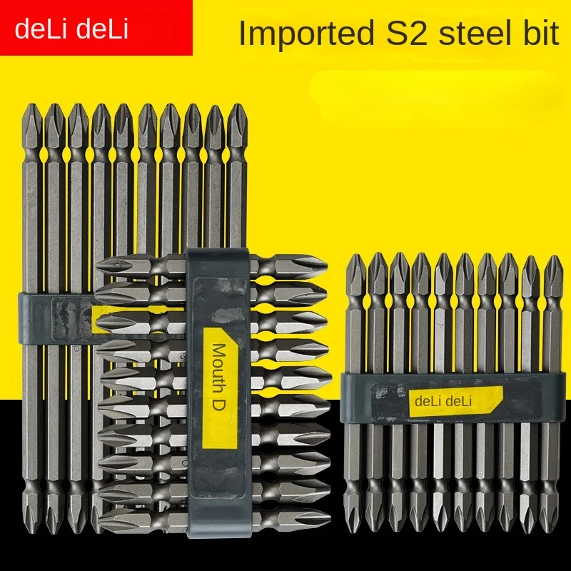Deli Impact Strong Magnetic Batch Head Cross High Durezza Hand Drill Bit Screw Set Di Cacciaviti Elettrici 50 65 100 150Mm
