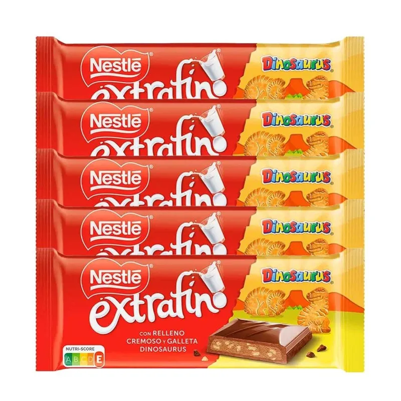 Nestlé Extrafino Dinosaurus 5 Tabletas de 84 gramos Raíz Inicio Chocolatinas 12570709X5