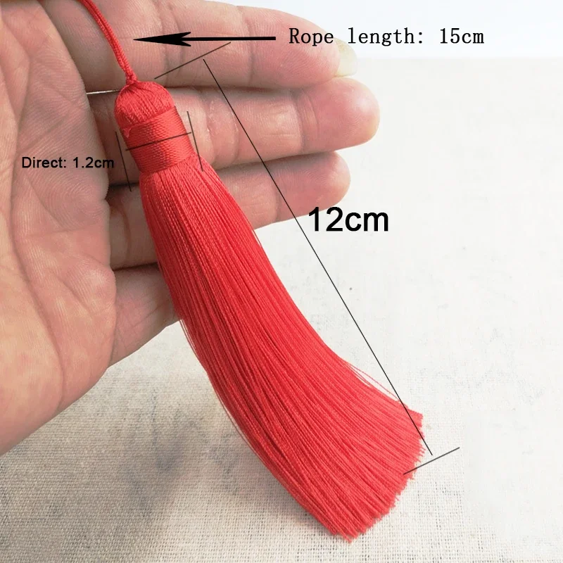 12CM Tassels Silky Handmade Soft Tassels DIY Crafts and Jewelry Making Polyester Silk Bookmark Key Chain Tassel Accessories 2Pcs (tassel fringe,tassel trim,mini tassels,bookmark tassels,silky floss tassels,leather tassels,fluorescent tassels,tassel accessories,tassel decoration)