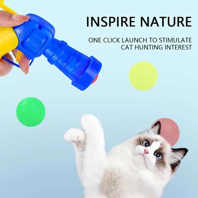 Plush Ball Launcher Interactive Teaser Cat Toy