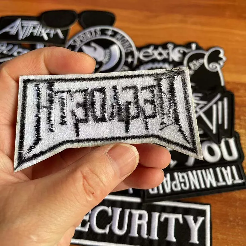 Dark Embroidered Applique Iron on Patches for Clothing, Rock Band Patches for Jackets, Cool Sew Patch for Backpacks, Jeans, Hats, DIY Accessories