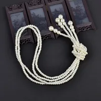 Collier de perles des années 1920, fausses perles, accessoires Gatsby, bijoux de Costume Vintage, crème, pour femmes 3