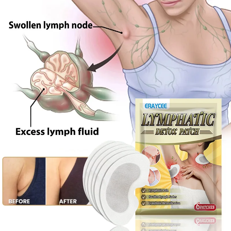 ERAYCEE Lymph Patch for Underarm Stickers Ear Node Patch Neck Anti-Swelling Lymph Care Lymphatic Detox